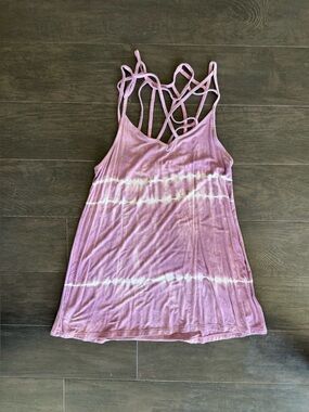 Women’s American Eagle Aerie Light Pink Tie-Dye Strappy Tank Top